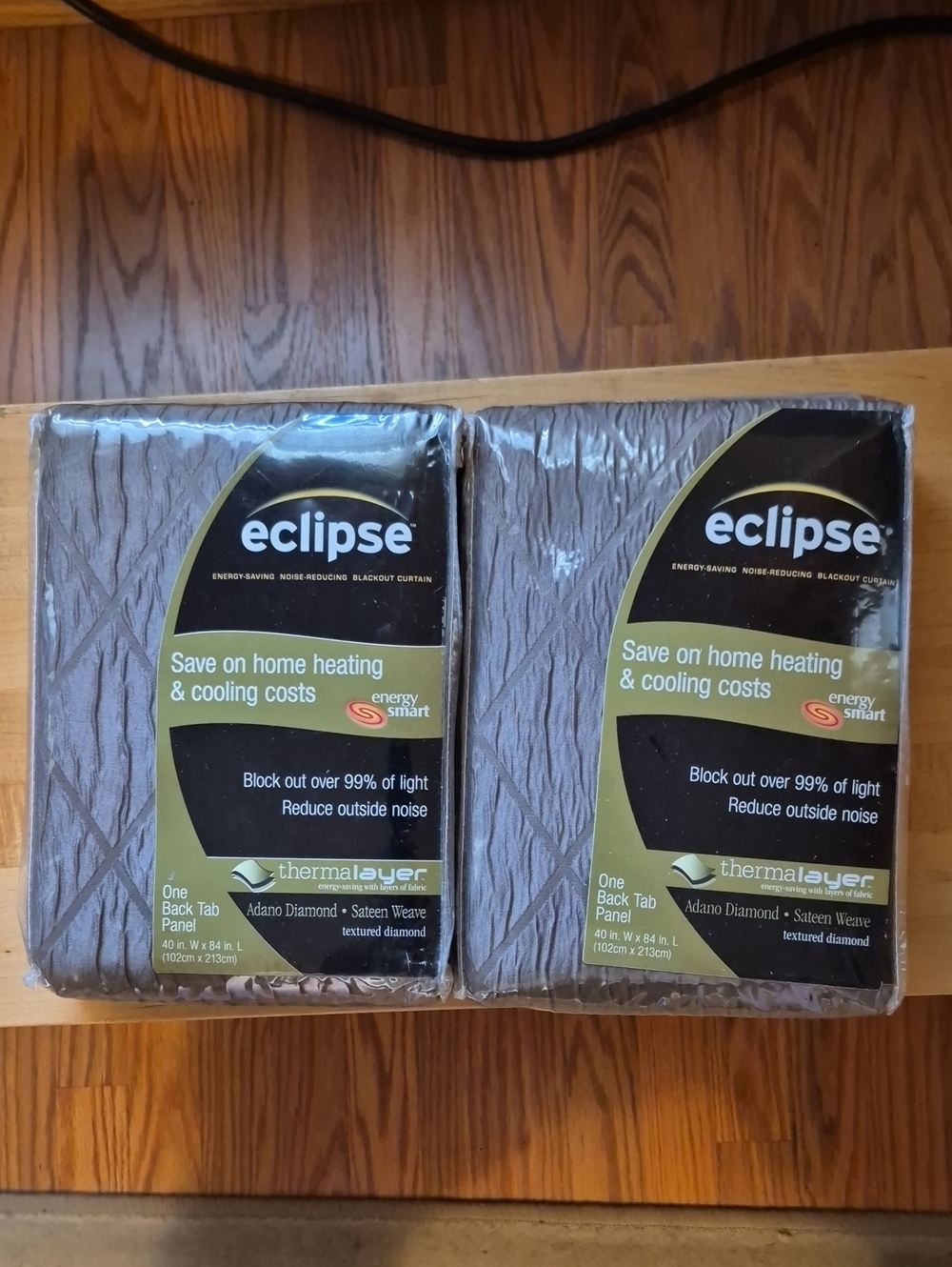Eclipse Textured Diamond Blackout Curtain Panel Pair